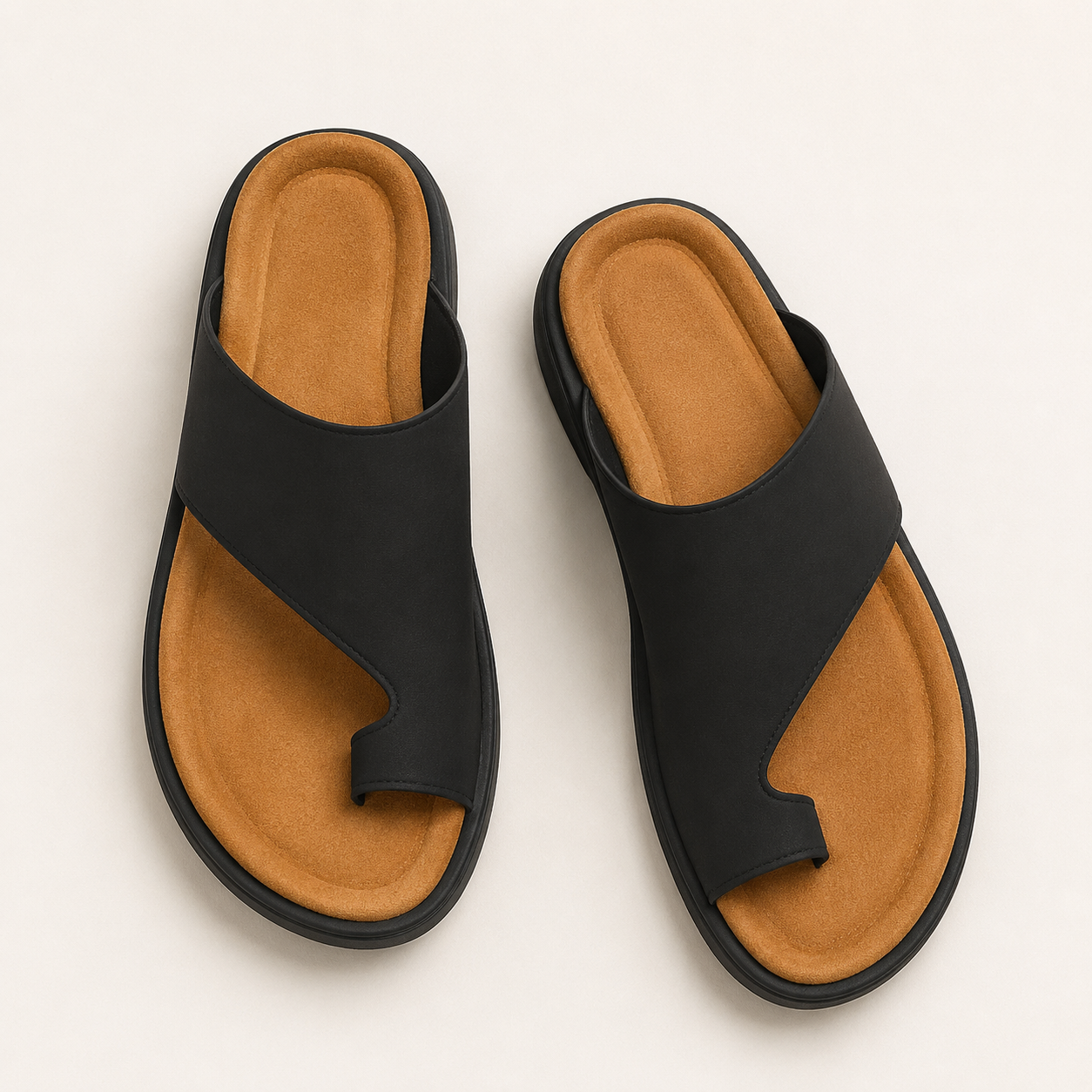 Ortopediska sandaler för hallux valgus-korrigering för kvinnor med hålfotsstöd och PU-läder