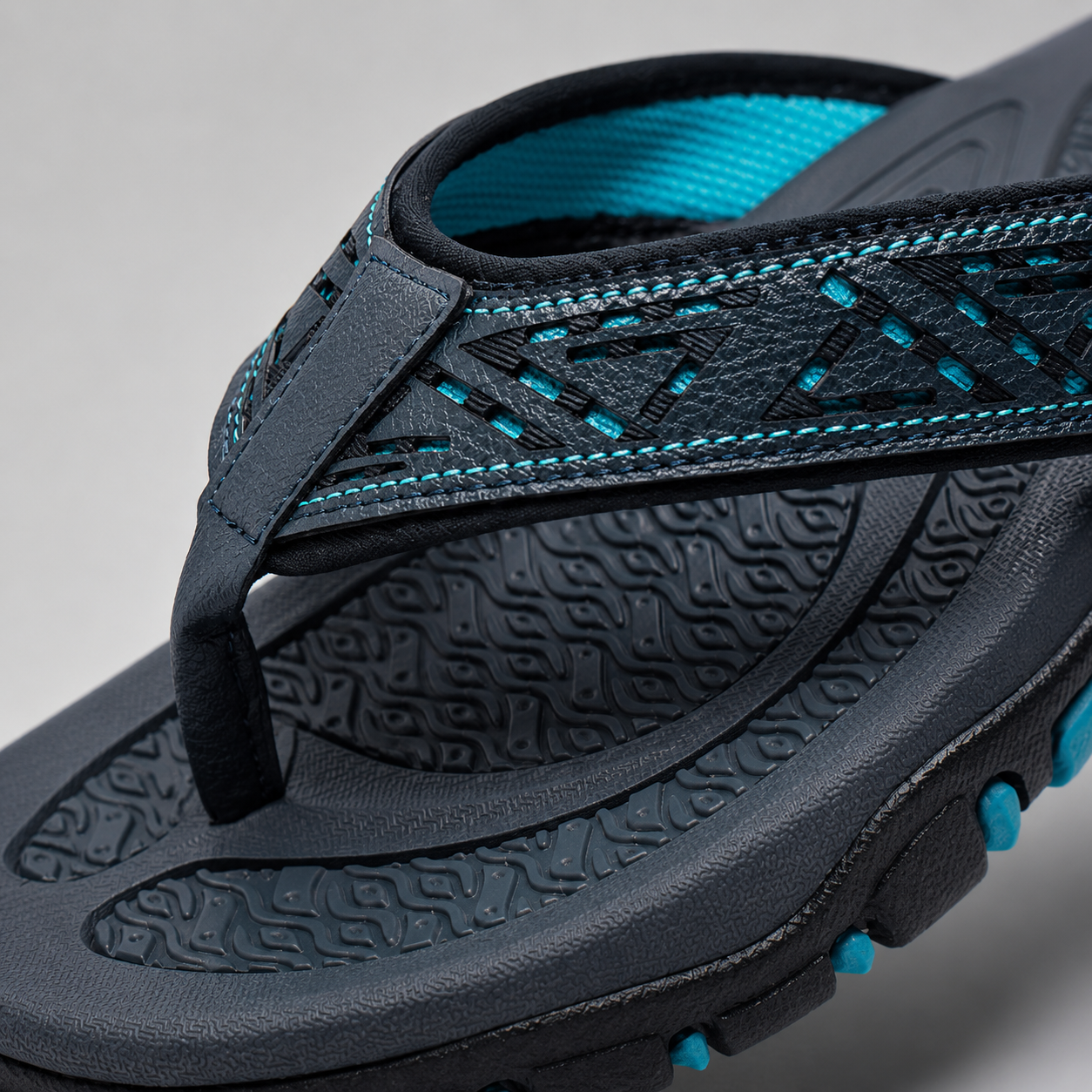 Orthopedic Men's Athletic Flip Flops with Arch Support PU Leather Beach Sandals