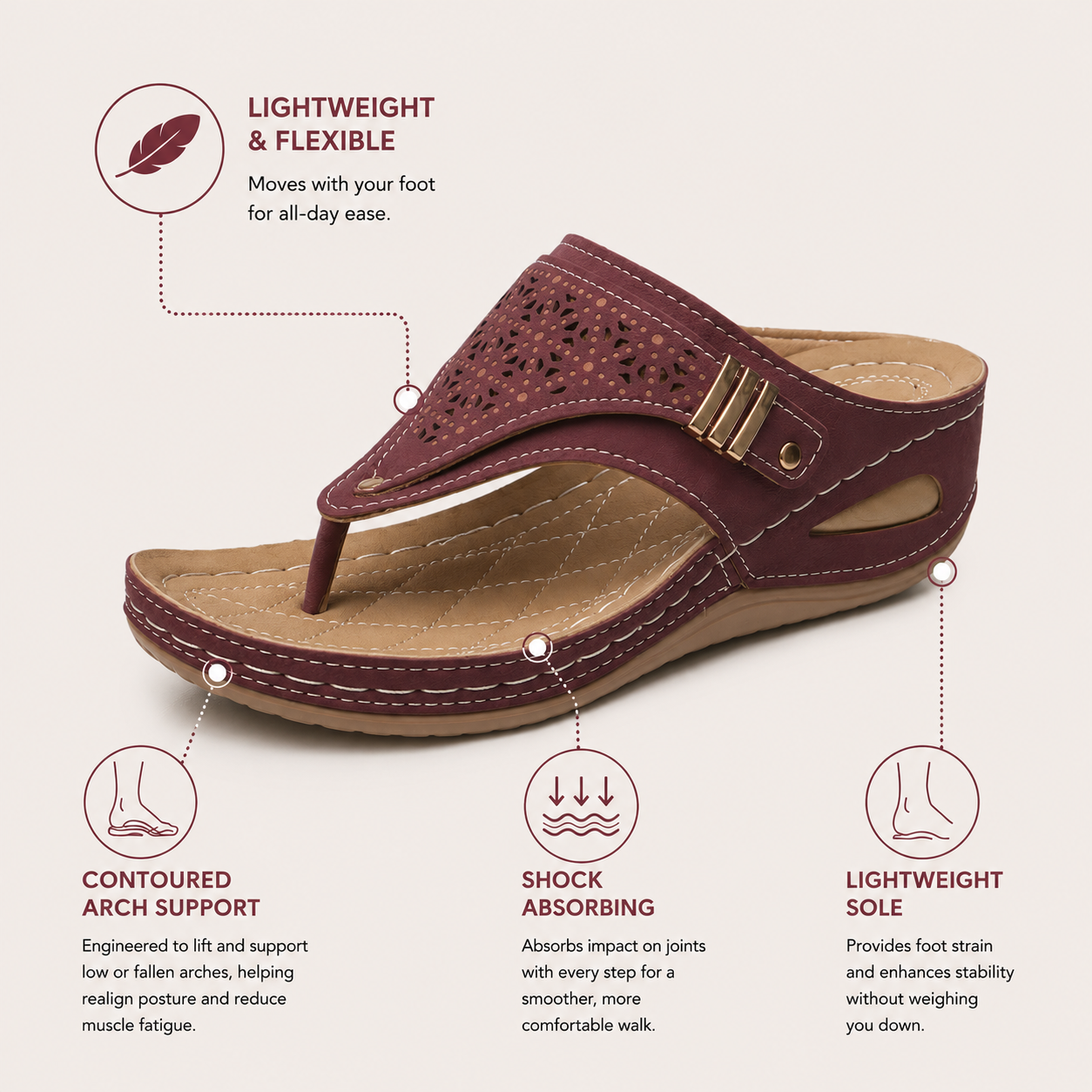Orthopedic Walking Sandals for Women with Arch Support and Adjustable Straps