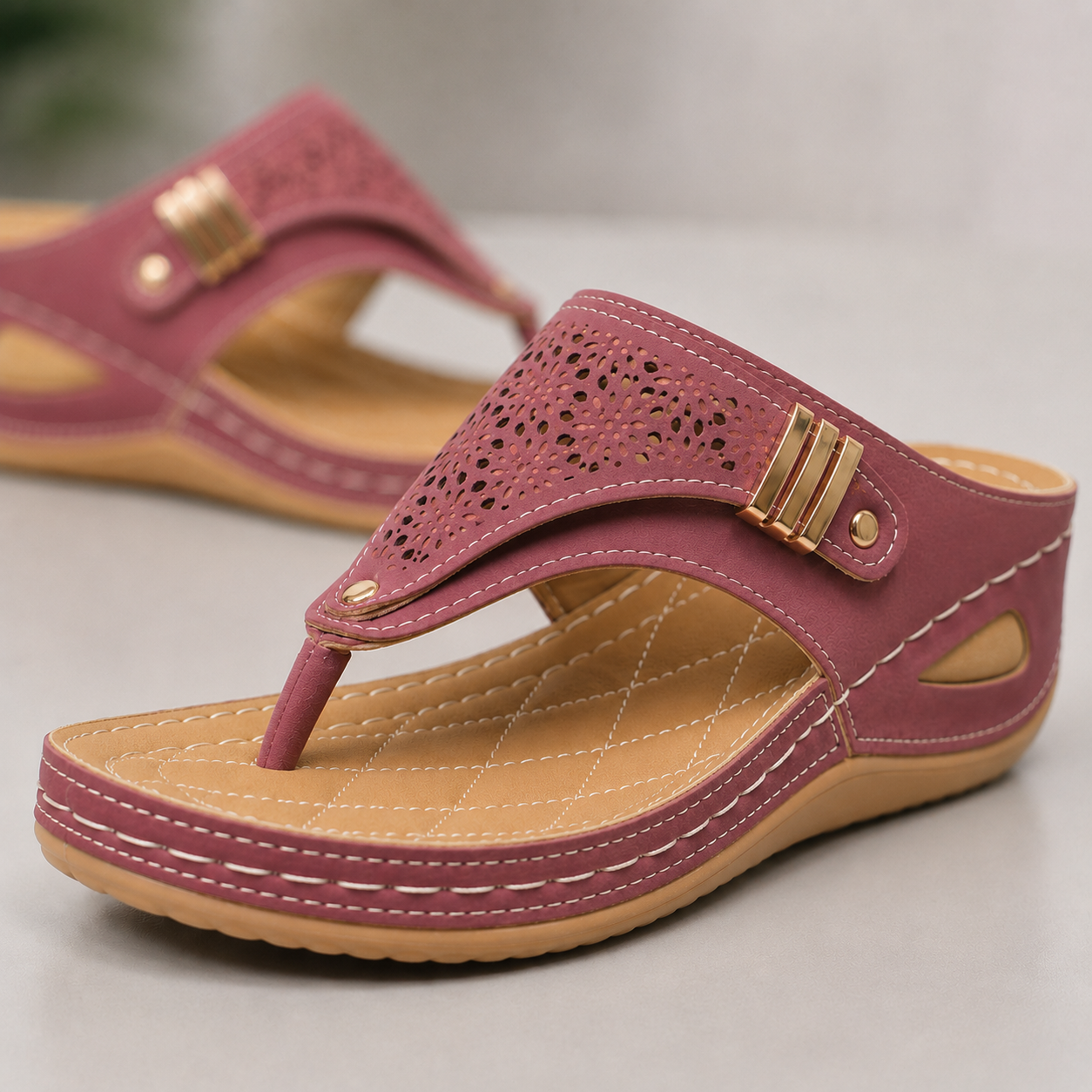 Orthopedic Walking Sandals for Women with Arch Support and Adjustable Straps