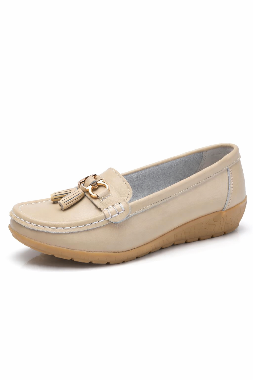 Mocassins à pampilles pour femmes, ballerines à enfiler, bout carré arrondi, chaussures confortables pour la marche