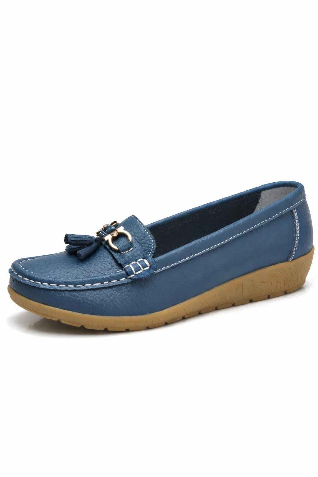 Mocassins à pampilles pour femmes, ballerines à enfiler, bout carré arrondi, chaussures confortables pour la marche