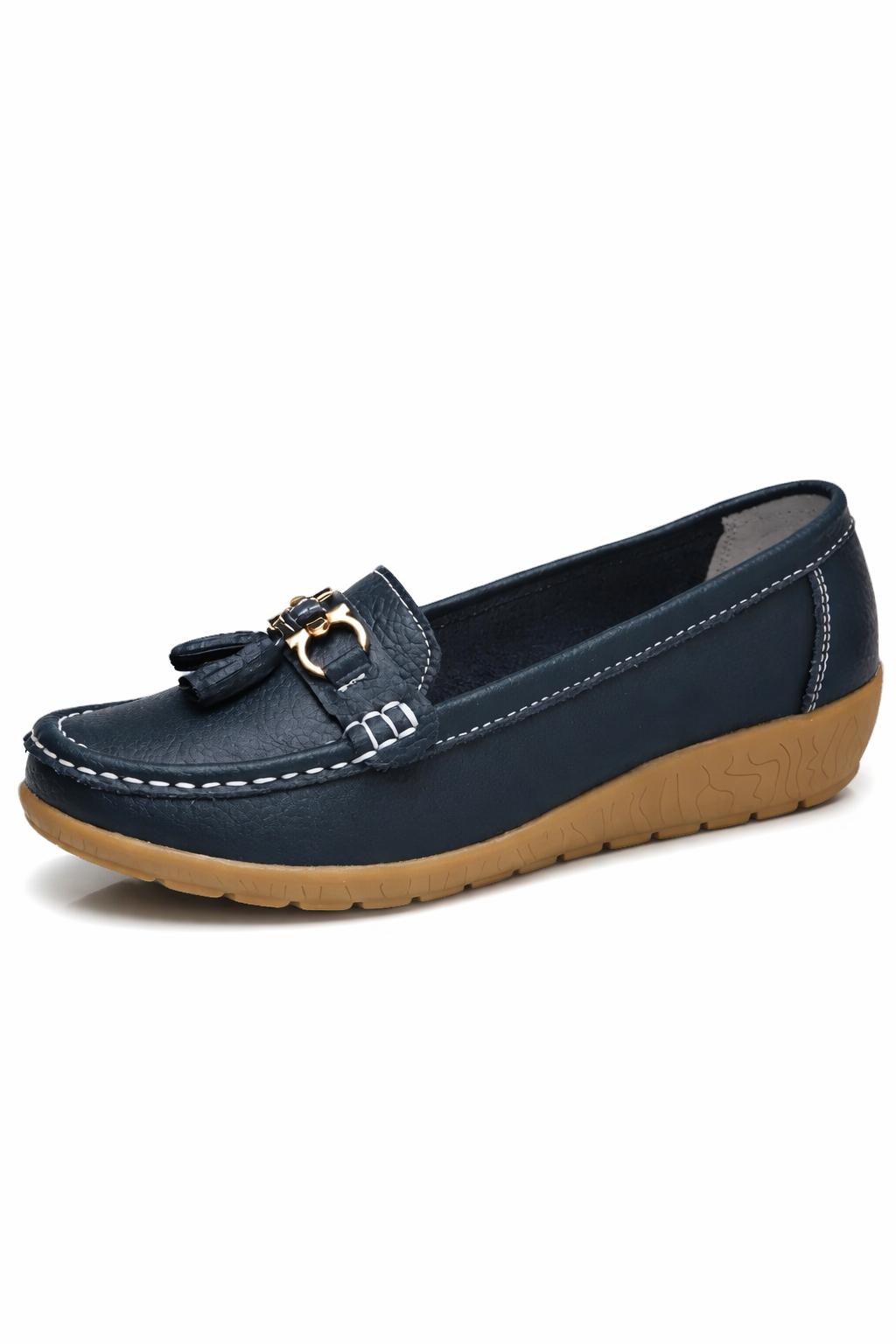 Mocassins à pampilles pour femmes, ballerines à enfiler, bout carré arrondi, chaussures confortables pour la marche