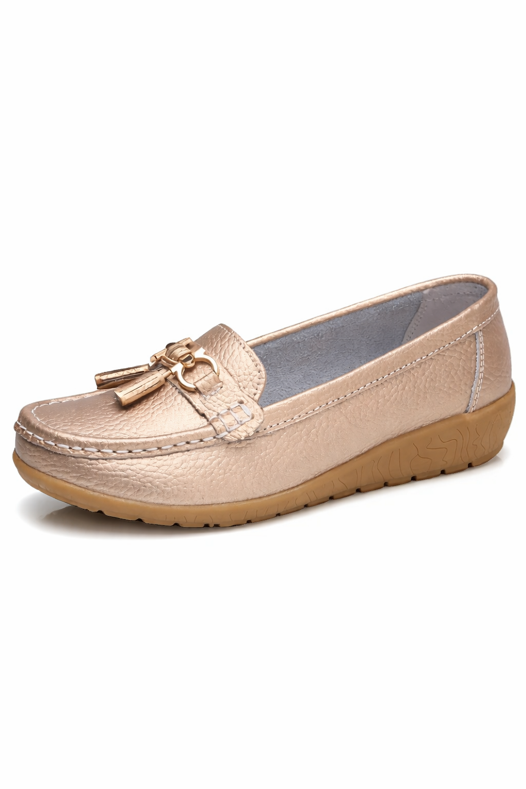 Mocassins à pampilles pour femmes, ballerines à enfiler, bout carré arrondi, chaussures confortables pour la marche