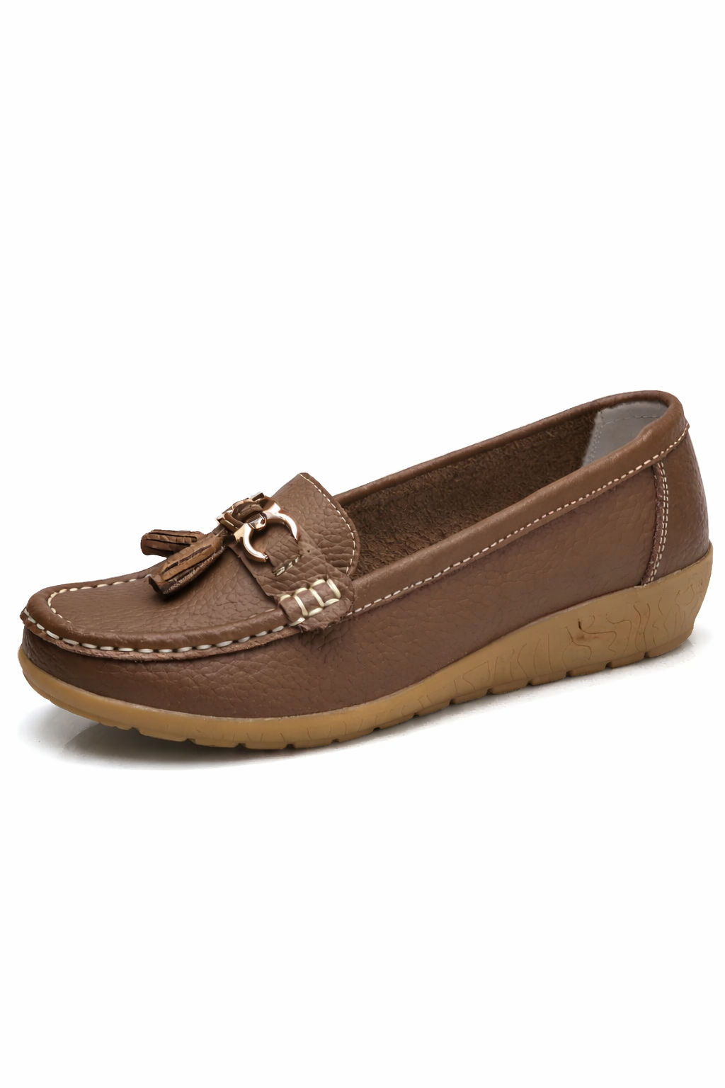 Mocassins à pampilles pour femmes, ballerines à enfiler, bout carré arrondi, chaussures confortables pour la marche