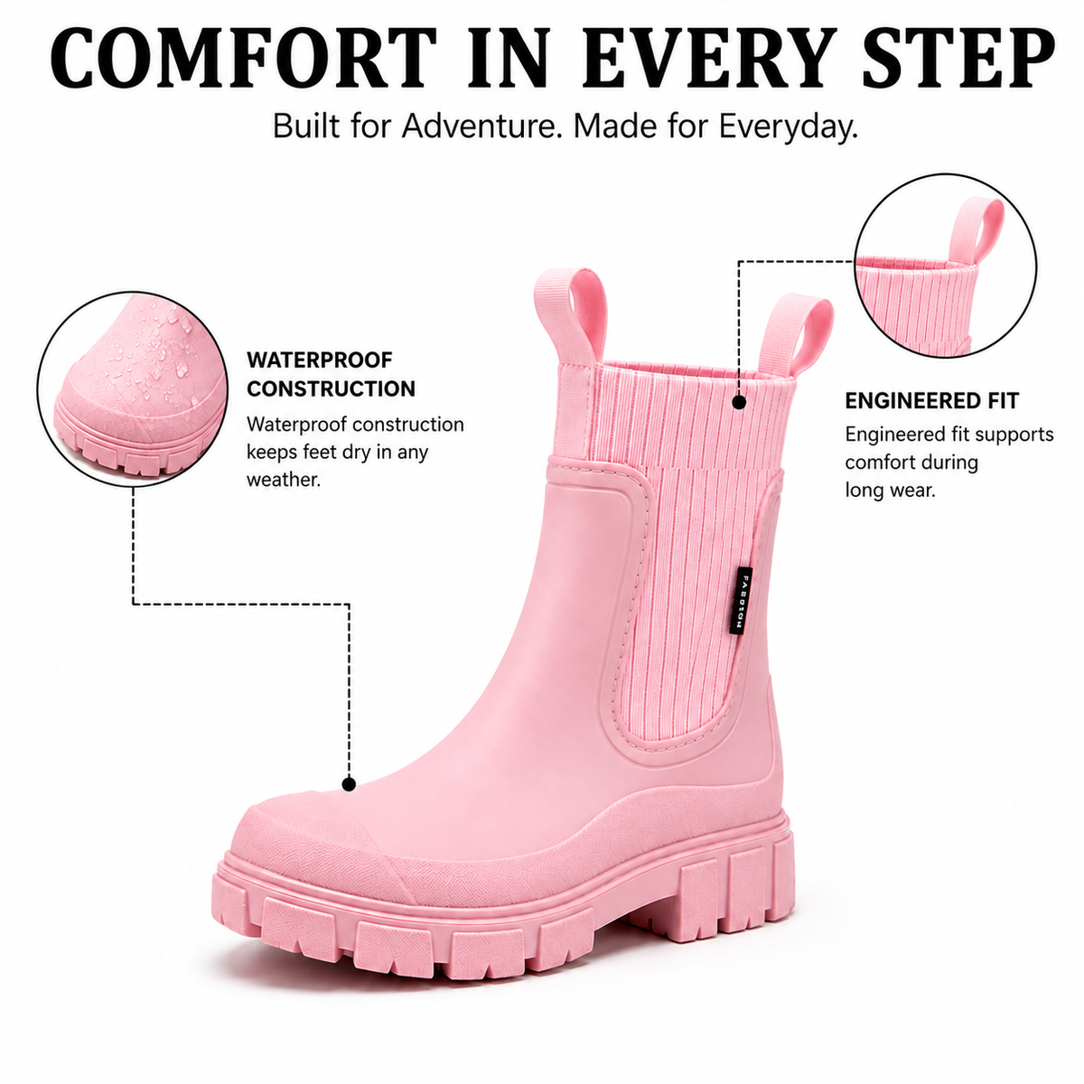 Botines ortopédicos impermeables para mujer – Protección contra el agua y tracción antideslizante