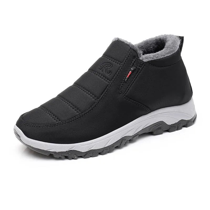 Men's Slip-On Winter Boots Fur Lined Ankle Snow Shoes Wear Resistant Sneakers