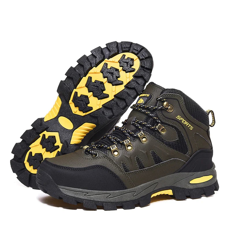 Men's High Top Hiking Boots Breathable Outdoor Trekking Climbing Shoes Non-Slip Sole