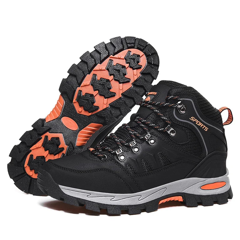 Men's High Top Hiking Boots Breathable Outdoor Trekking Climbing Shoes Non-Slip Sole