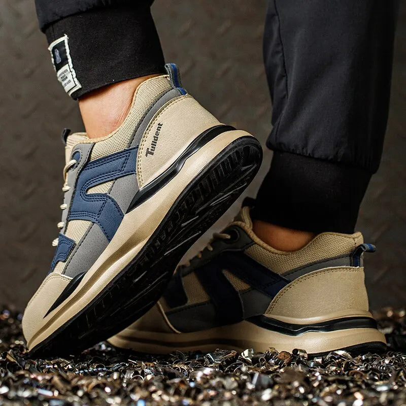 Men's Steel Toe Safety Shoes Lightweight Puncture-Proof Breathable Work Sneakers