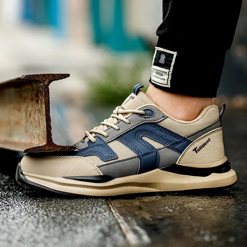 Men's Steel Toe Safety Shoes Lightweight Puncture-Proof Breathable Work Sneakers
