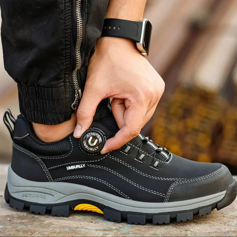 Men's Steel Toe Safety Shoes Microfiber Leather Puncture Proof Non-Slip Work Sneakers