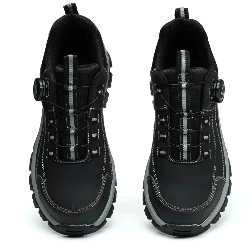 Men's Steel Toe Safety Shoes Microfiber Leather Puncture Proof Non-Slip Work Sneakers