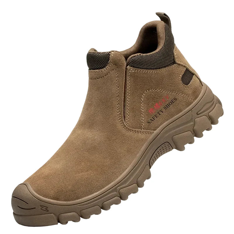 Men's Steel Toe Safety Shoes Leather Breathable Non-Slip 6KV Insulation Work Boots