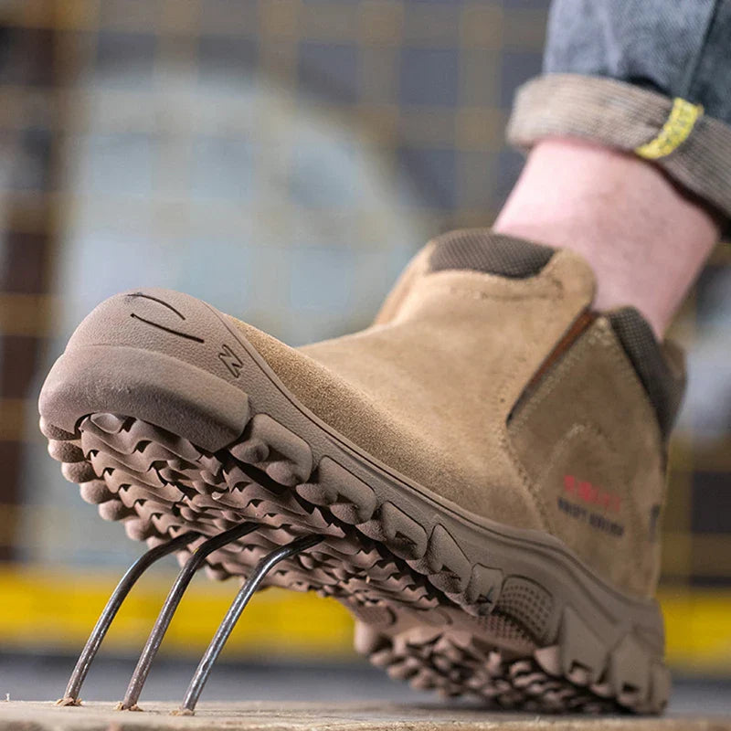 Chaussures de sécurité pour homme à embout en acier, cuir, anti-perforation, isolation 6KV, bottes de travail
