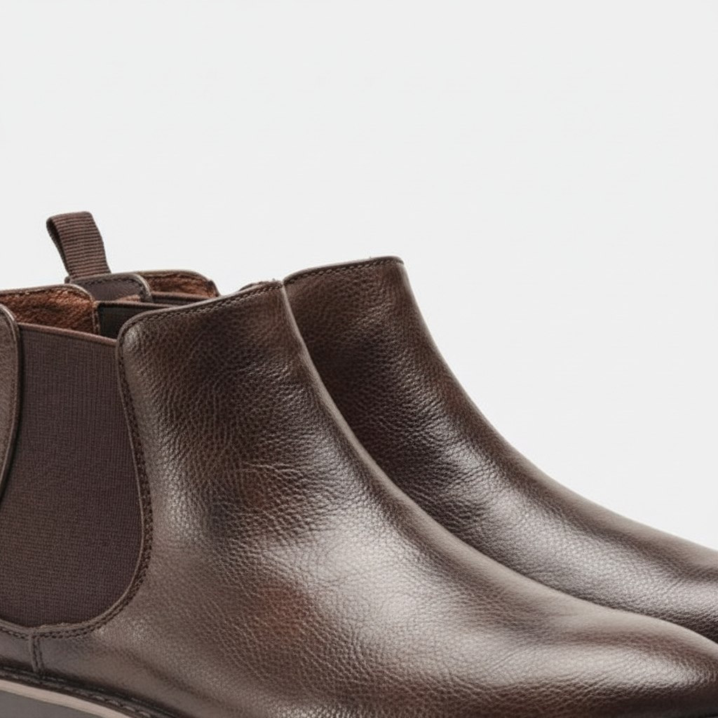 Herrstövlar i Chelsea-modell med komfortabel slip-on-design – elastiska sidopaneler, lättskött yta
