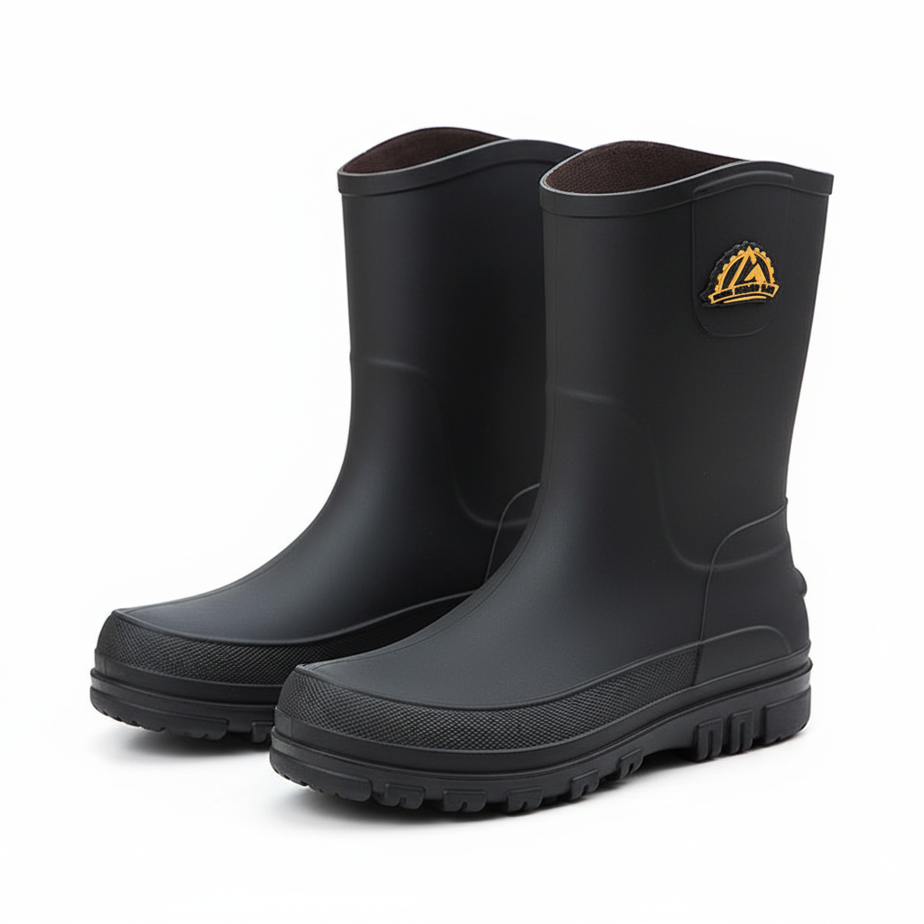Men's Non-Slip Waterproof Rain Boots – Lightweight Comfort, Mid-Calf Protection