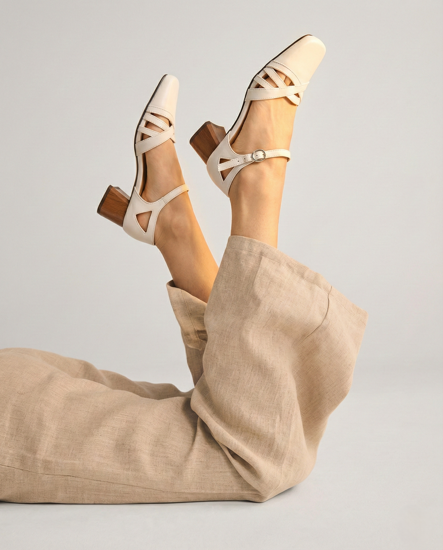 Sandales à talons en daim de mouton pour femmes, bout carré, bride cheville, talon bloc rétro épais