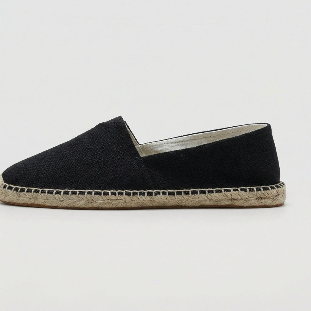 Men Linen Espadrilles Slip On Loafers Skor