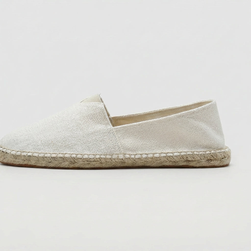 Men Linen Espadrilles Slip On Loafers Skor