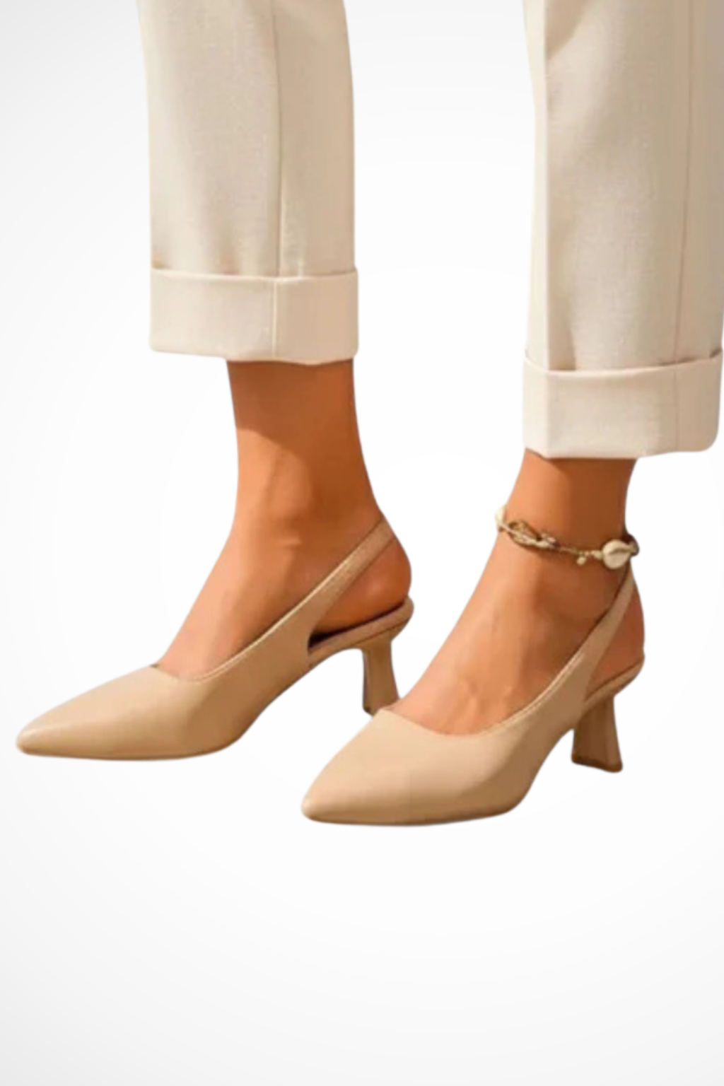Chaussures habillées pour femmes à talons kitten bas évasés, bouts pointus et bride arrière