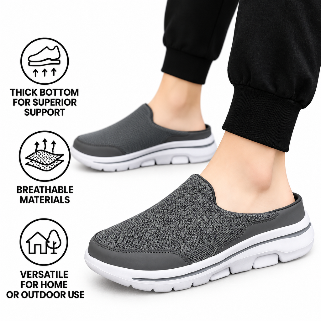 Men's Indoor Slippers – Breathable Design & Thick Comfort Sole
