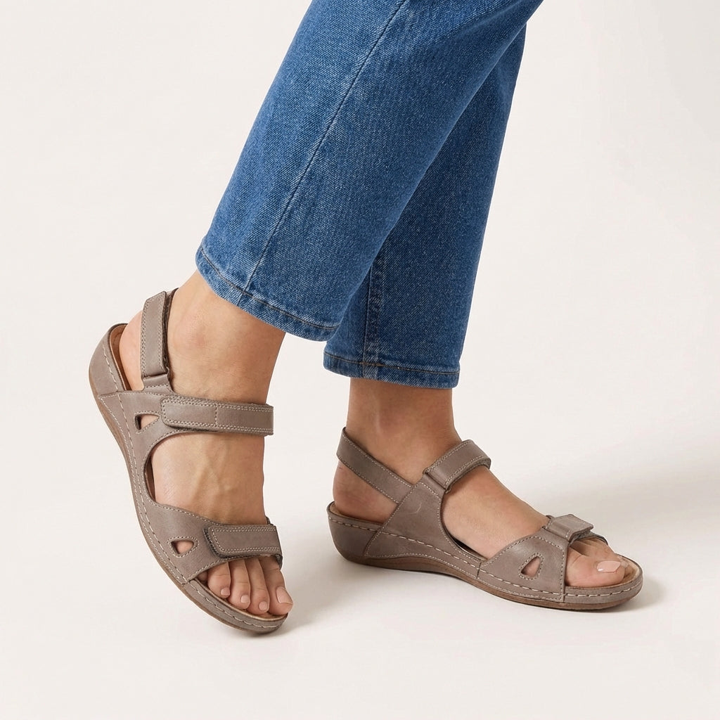 Sandali Comfort da Donna con Cinturini Regolabili, Punta Aperta, Scarpe da Passeggio