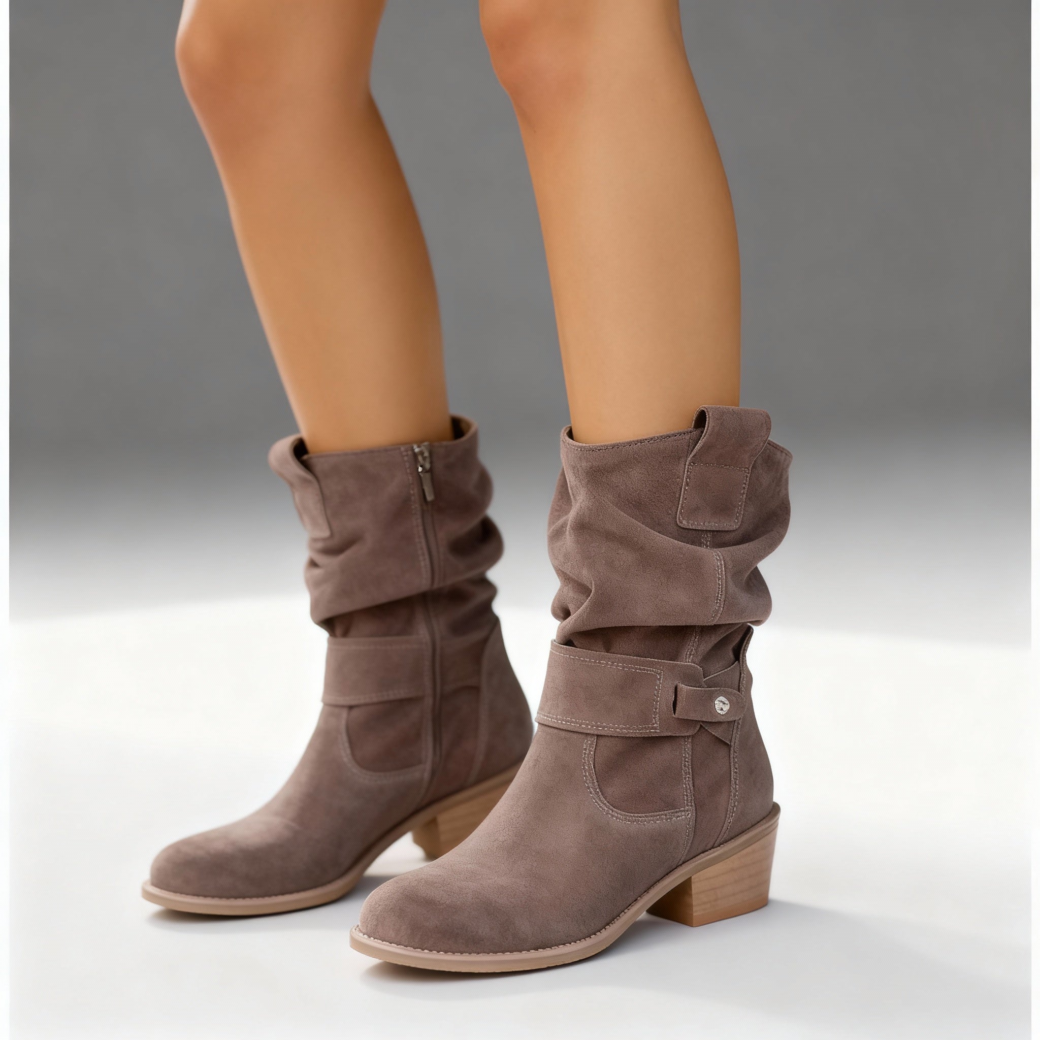 Women's Orthopedic Slouch Ankle Boots – Cushioned Support, Side Zip