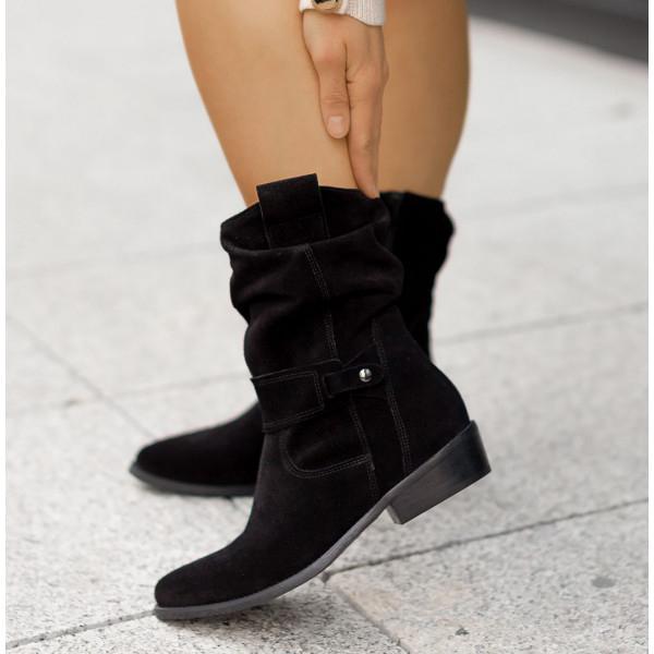 Women's Orthopedic Slouch Ankle Boots – Cushioned Support, Side Zip