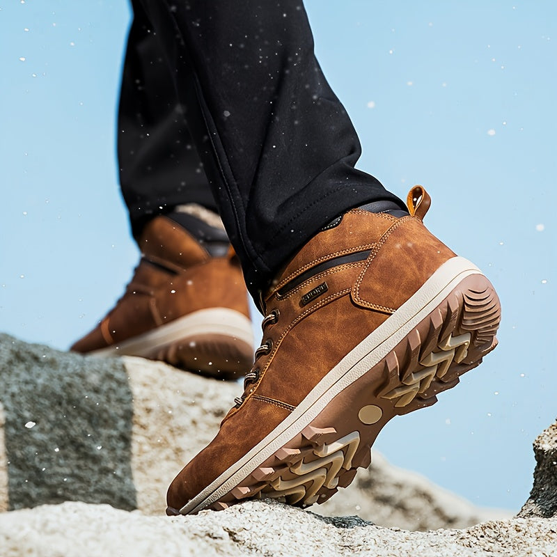 Chaussures de randonnée chaudes et antidérapantes pour homme – fermeture à lacets, finition durable
