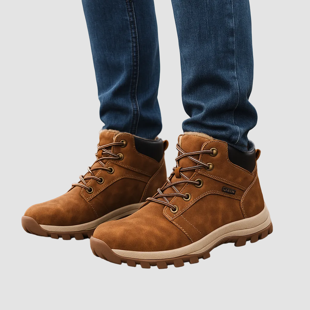 Chaussures de randonnée chaudes et antidérapantes pour homme – fermeture à lacets, finition durable