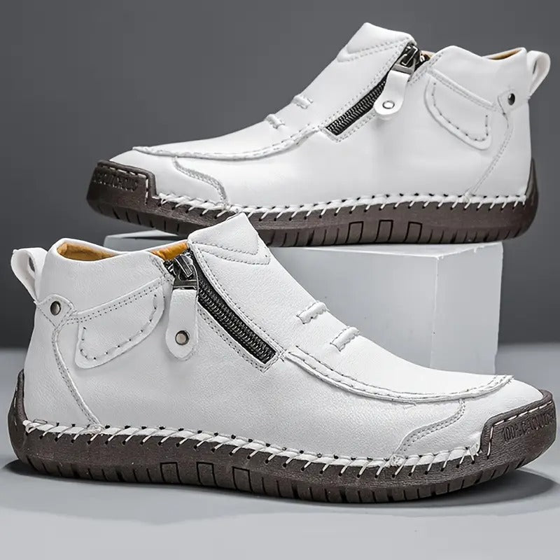 Scarpe ortopediche ed ergonomiche da uomo – chiusura con cerniera laterale, design con supporto dell’arco plantare