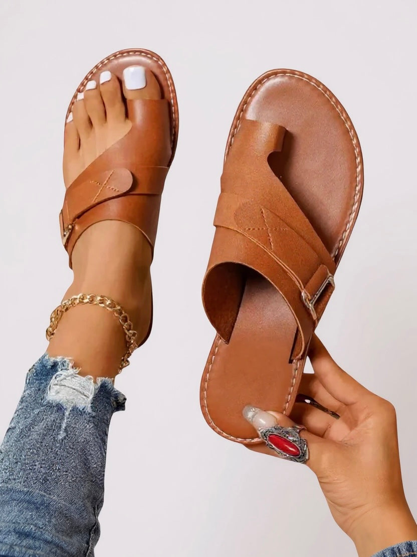 Women's Slide Sandals Crisscross Straps Lightweight Sole