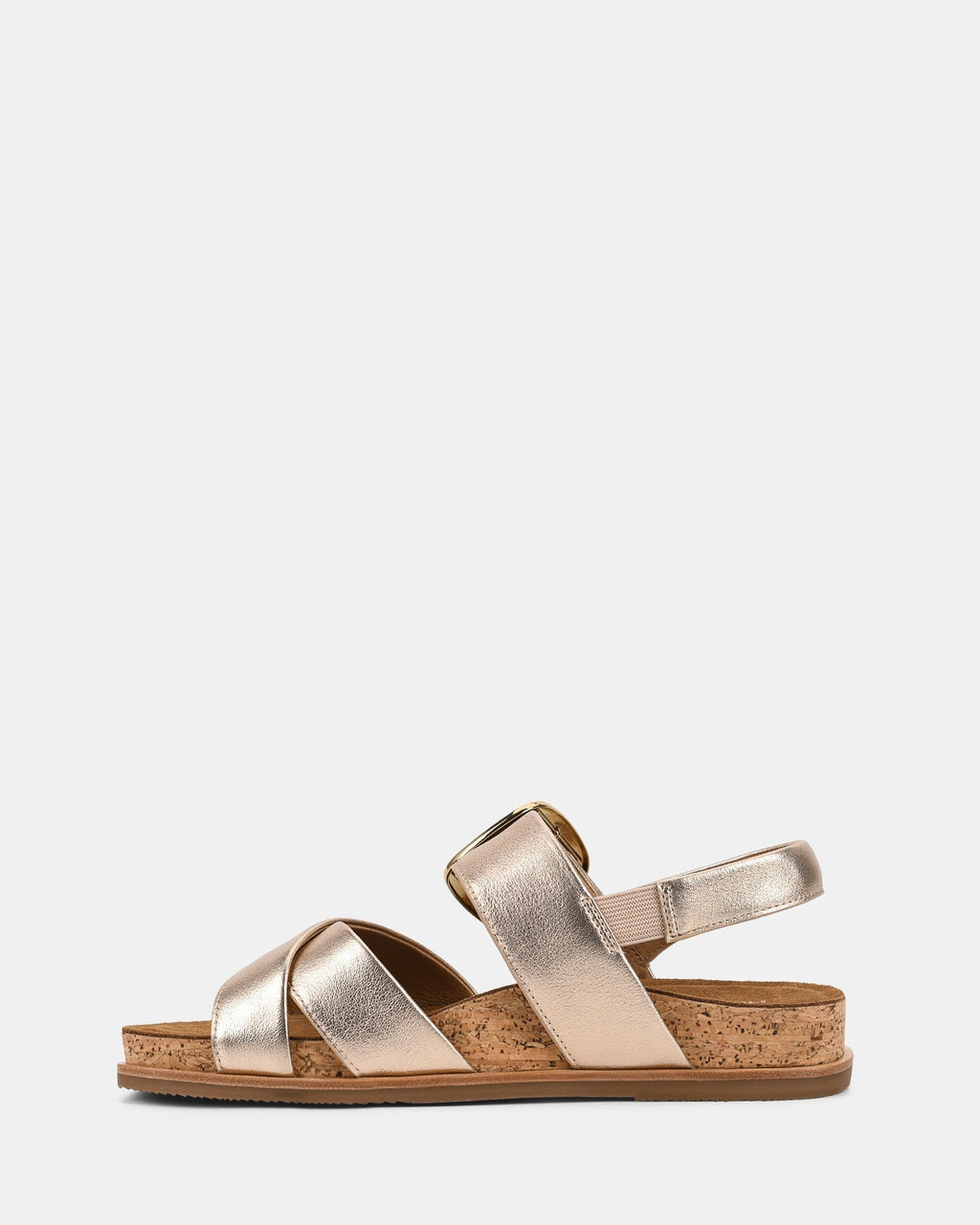 Sandalias para mujer con tiras cruzadas y hebilla