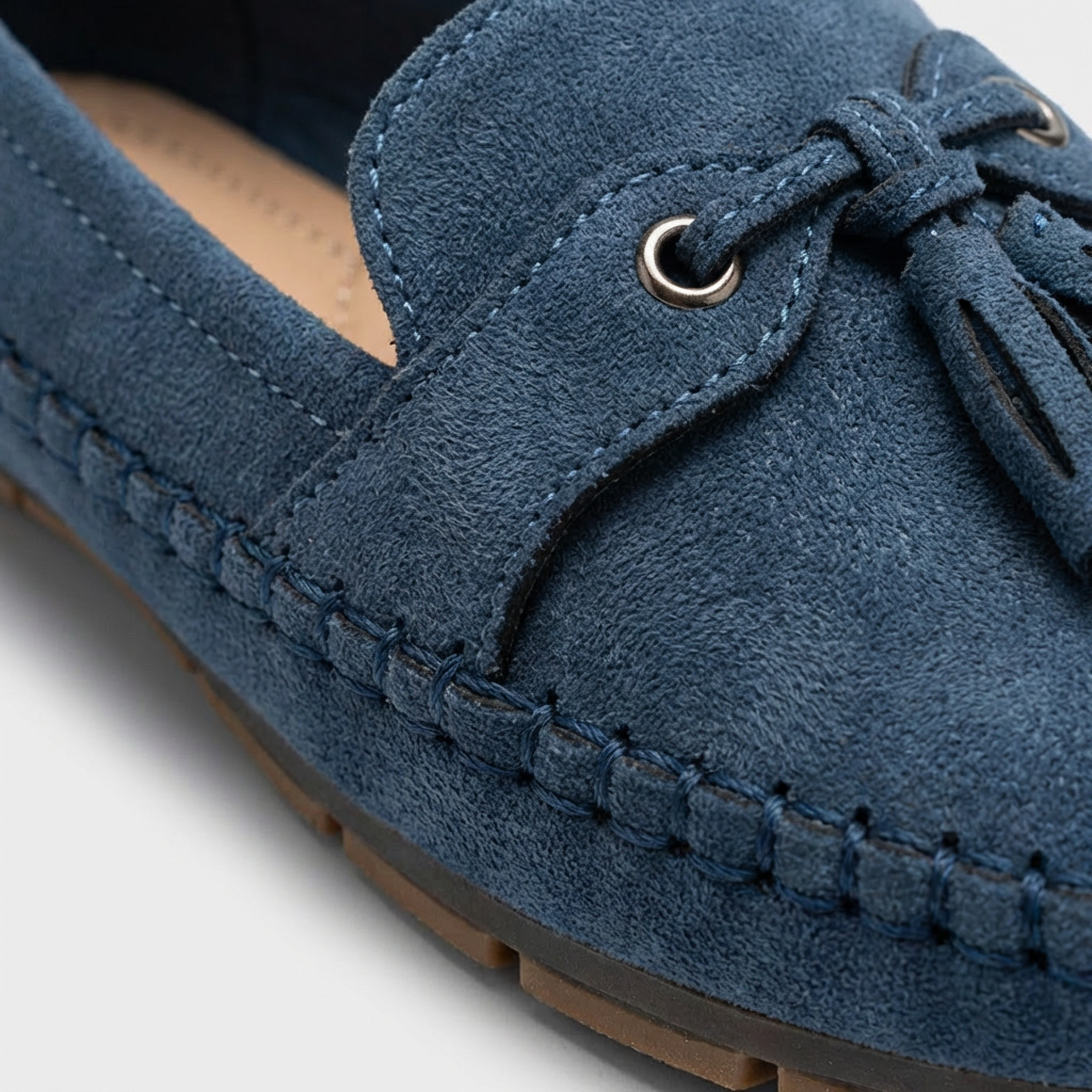 Women’s Slip-On Loafers PU Leather Ballet Flats with Decorative Tassels and Rubber Sole