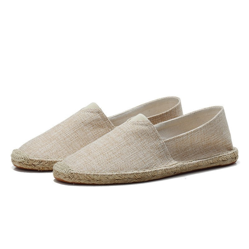 Men Linen Espadrilles Slip On Loafers Footwear