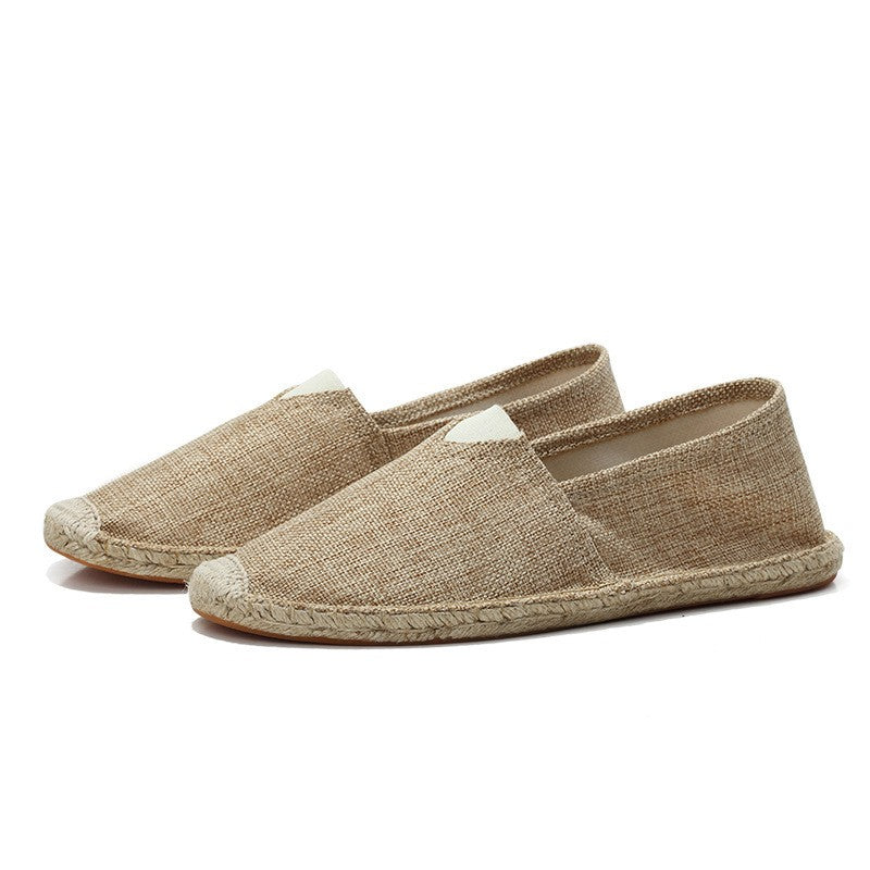 Men Linen Espadrilles Slip On Loafers Footwear