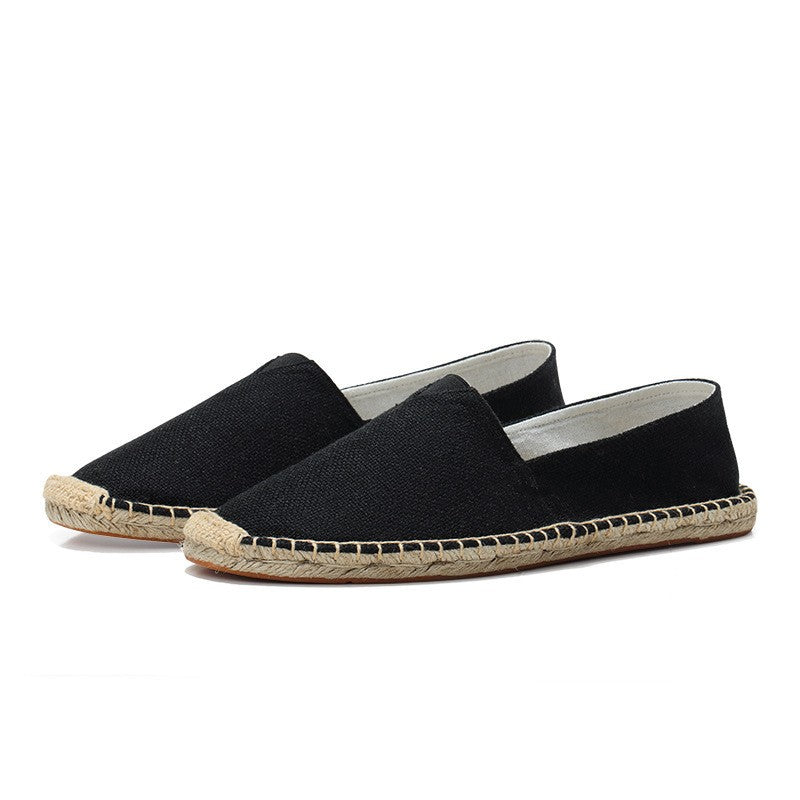 Men Linen Espadrilles Slip On Loafers Footwear