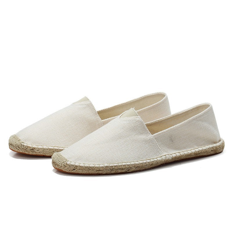 Men Linen Espadrilles Slip On Loafers Footwear