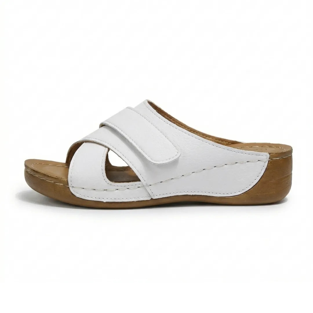 Sandali ortopedici con zeppa da donna, calzature mule con cinturino regolabile