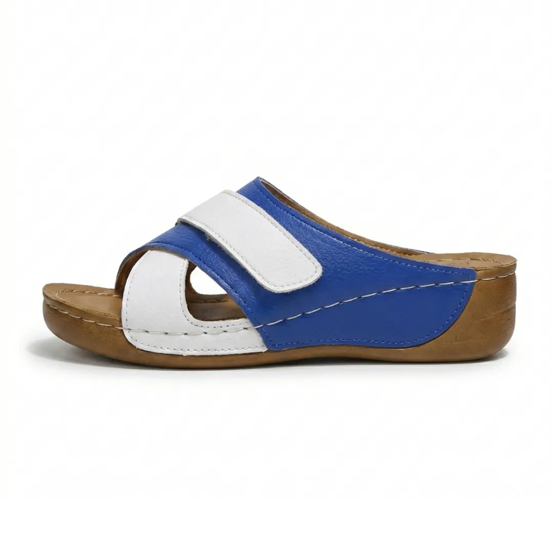 Sandali ortopedici con zeppa da donna, calzature mule con cinturino regolabile