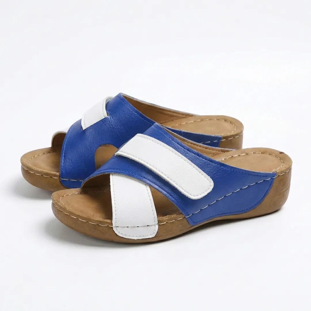 Sandalias ortopédicas de cuña para mujer con correa ajustable tipo mule