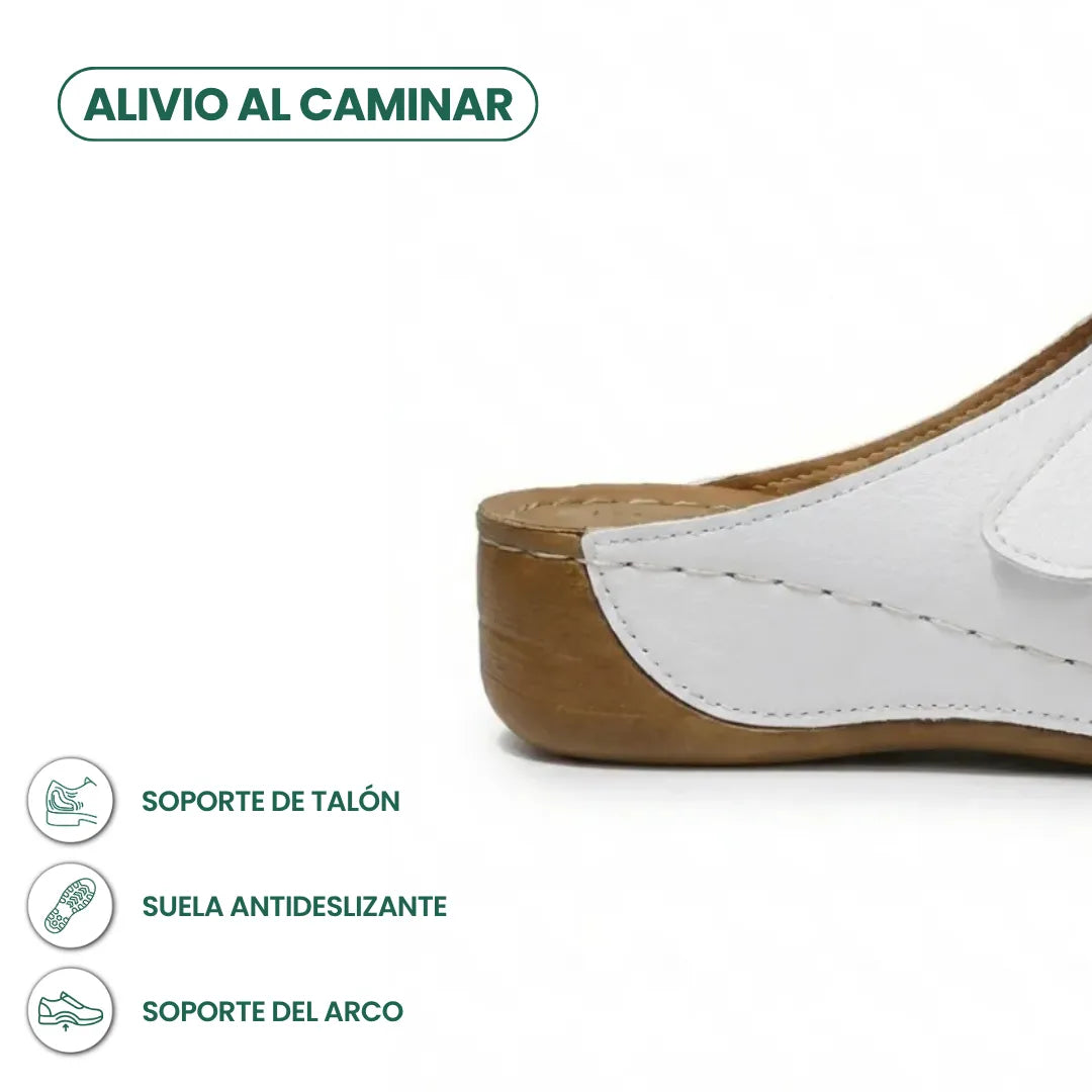 Sandalias ortopédicas de cuña para mujer con correa ajustable tipo mule