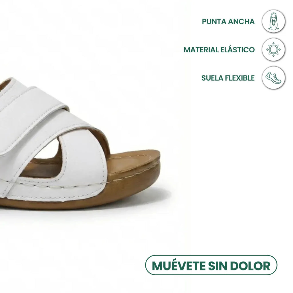 Sandalias ortopédicas de cuña para mujer con correa ajustable tipo mule
