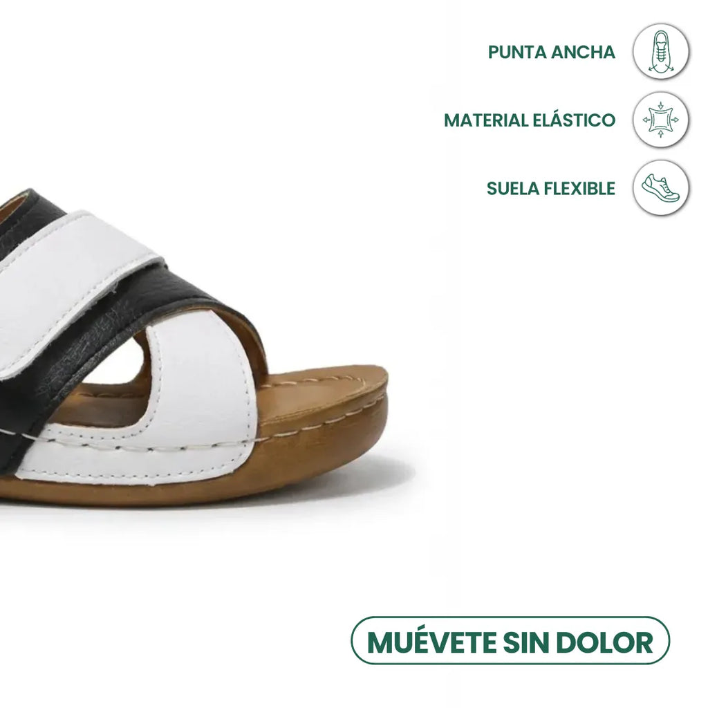 Sandalias ortopédicas de cuña para mujer con correa ajustable tipo mule
