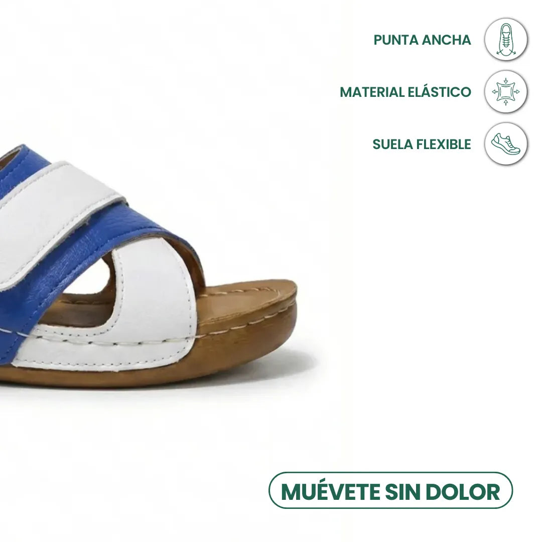 Sandalias ortopédicas de cuña para mujer con correa ajustable tipo mule