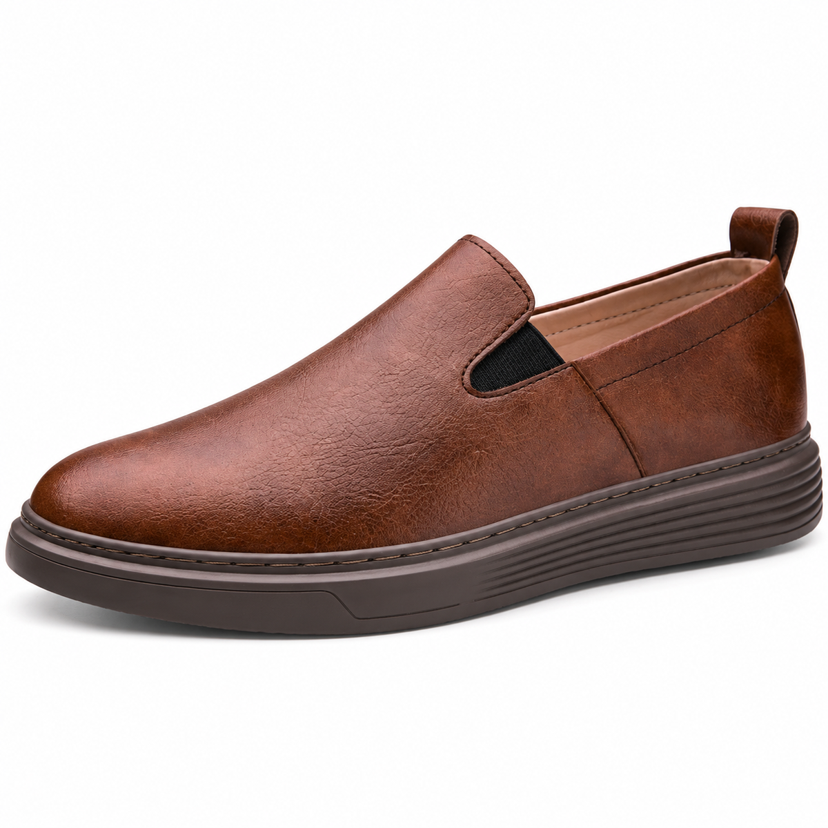 Men's Leather Loafers Cushioned Arch Support Casual Footwear