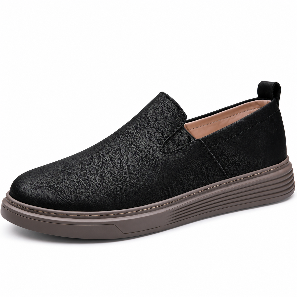 Men's Leather Loafers Cushioned Arch Support Casual Footwear