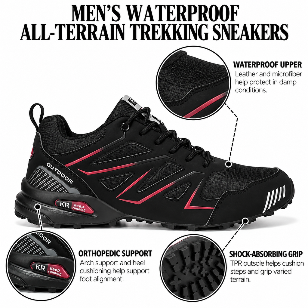 Chaussures de randonnée orthopédiques pour hommes, imperméables, antidérapantes, toutes surfaces, bottes de trekking outdoor