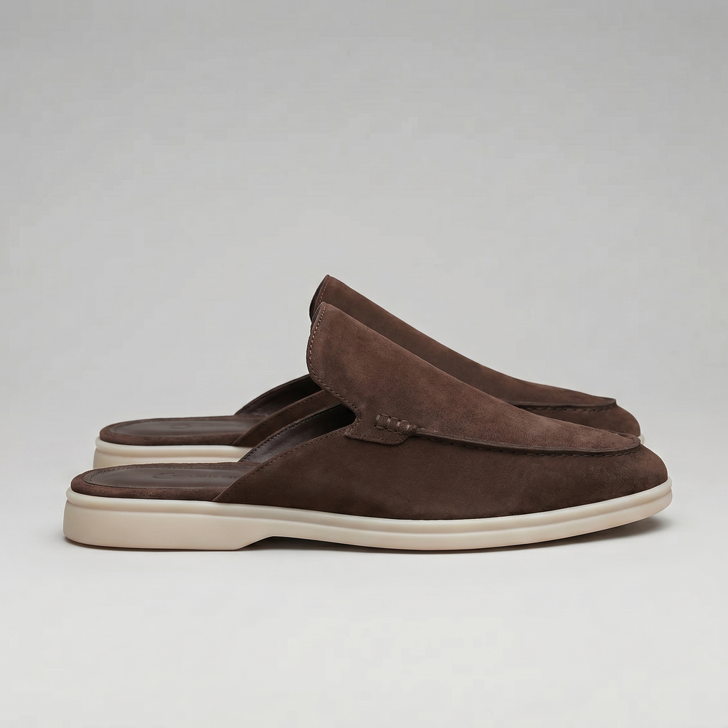 Men's Loafer Mules Suede Slip-On Backless Shoes